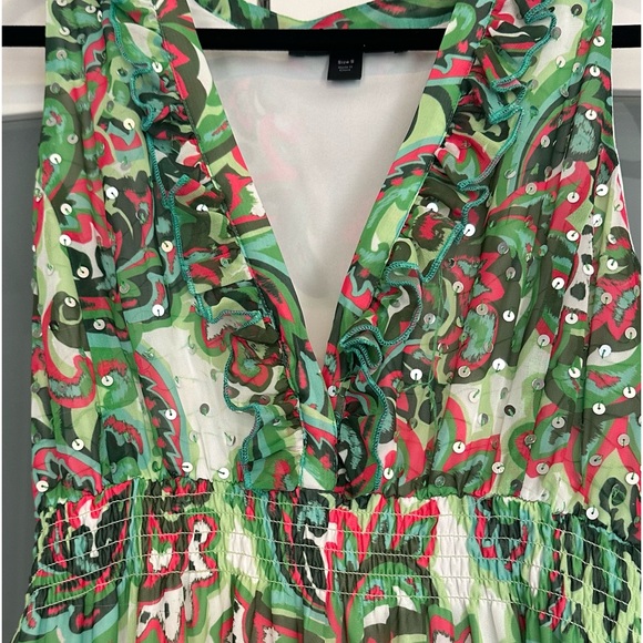 Palma De Scrolls Print Ruffle Tiered Maxi Dress- Worn once for pics - Picture 10 of 13